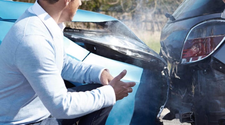 Aftermath of a low speed car collision