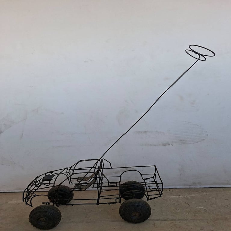 Vintage Wire Metal Toy Cart