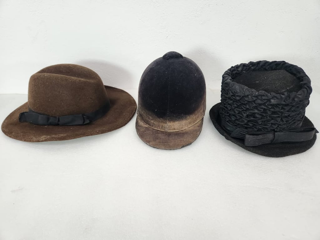 Joblot Of Vintage Hats & Helmet