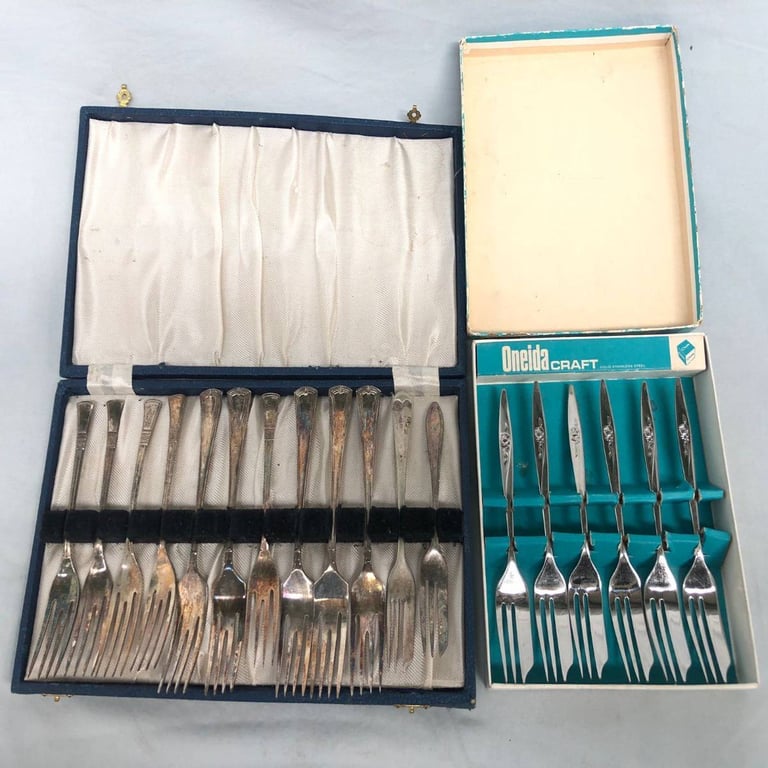 Silver Plated & Solid Stainless Steel Cake Forks