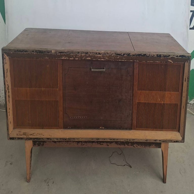 Vintage Wooden Radio Cabinet