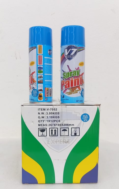 12 x 400ml V7 Expert Spray Paint 06+36 Honda Clarity Light Blue