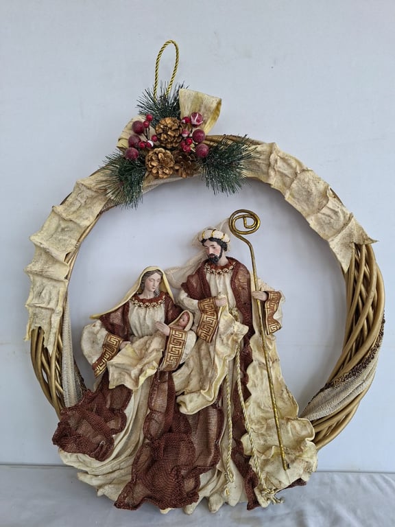 Decorative Nativity Scene Wall Wreath