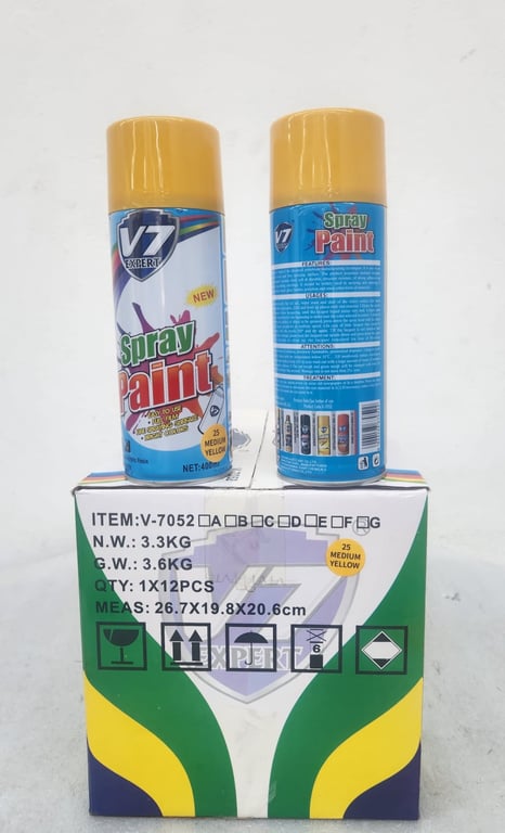 V7 Expert Spray Paint – 25 Medium Yellow (Box of 12)