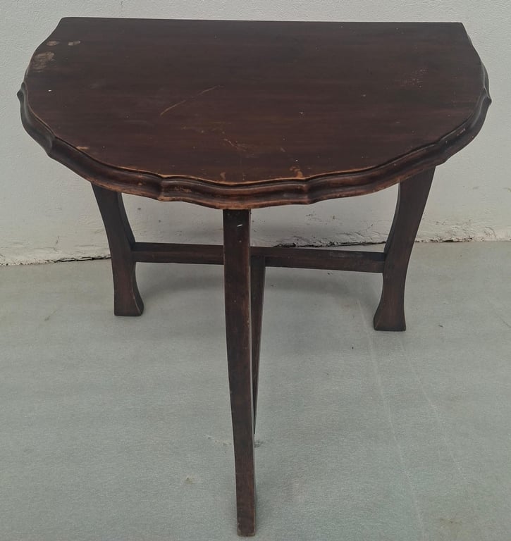 Dark Wood Half Moon Table