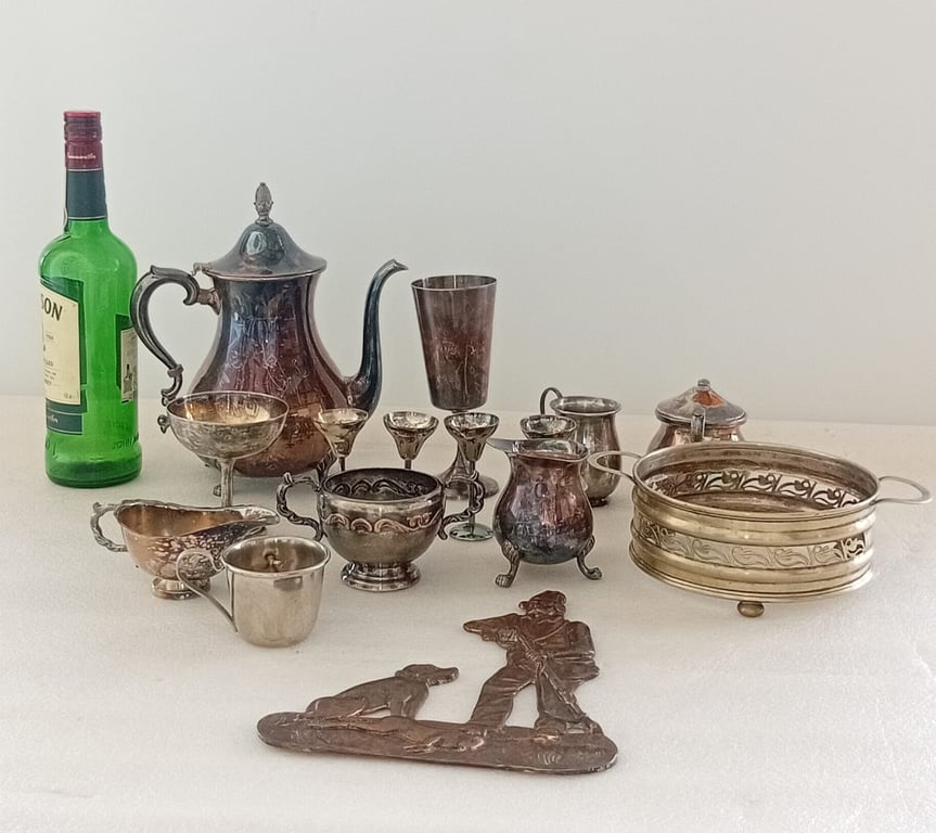 Vintage Mixed-Metal Tableware & Decor Collection – Silverplate & Brass