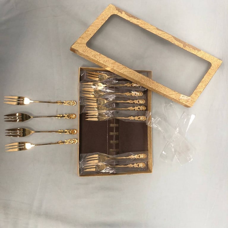 Collection Of Gold Plated Cake Forks