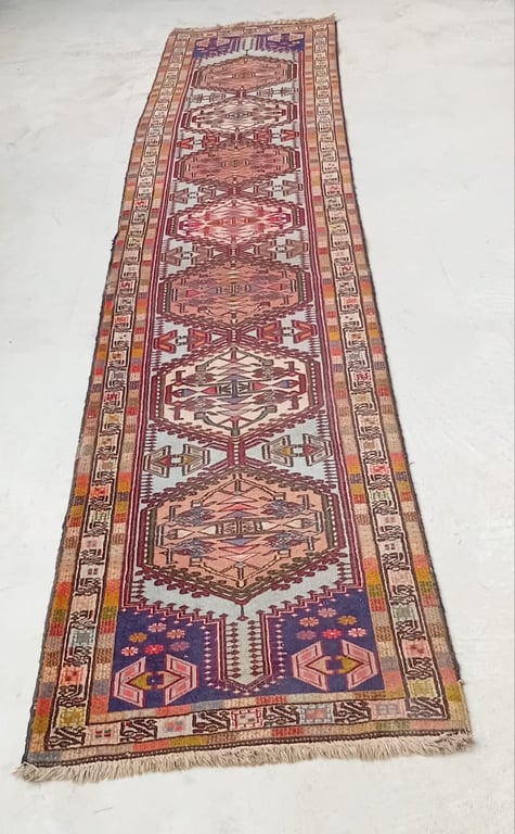 Vintage Handwoven Tribal Runner Rug