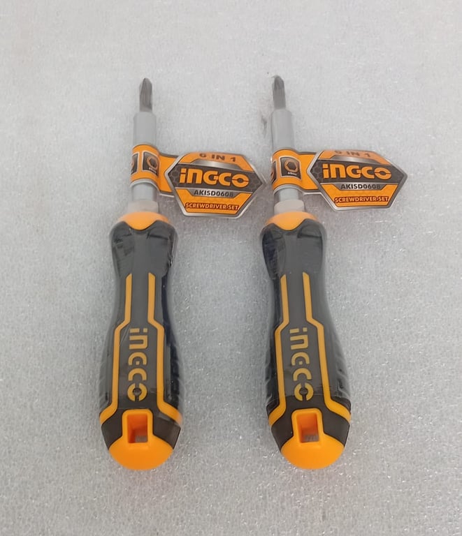 2 x Ingco 6 in 1 screwdriver set