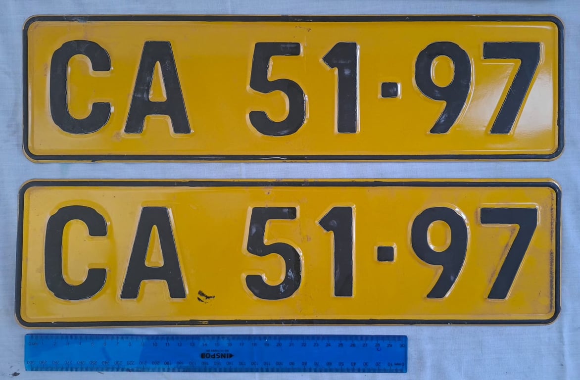 A Collection Of South African Vintage Vehicle Licence Plates (