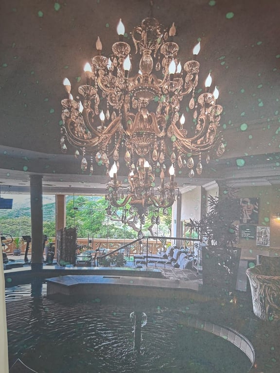 Two Large Ornate Crystal-Like Chandeliers – Multi-Light Ceiling Fixture