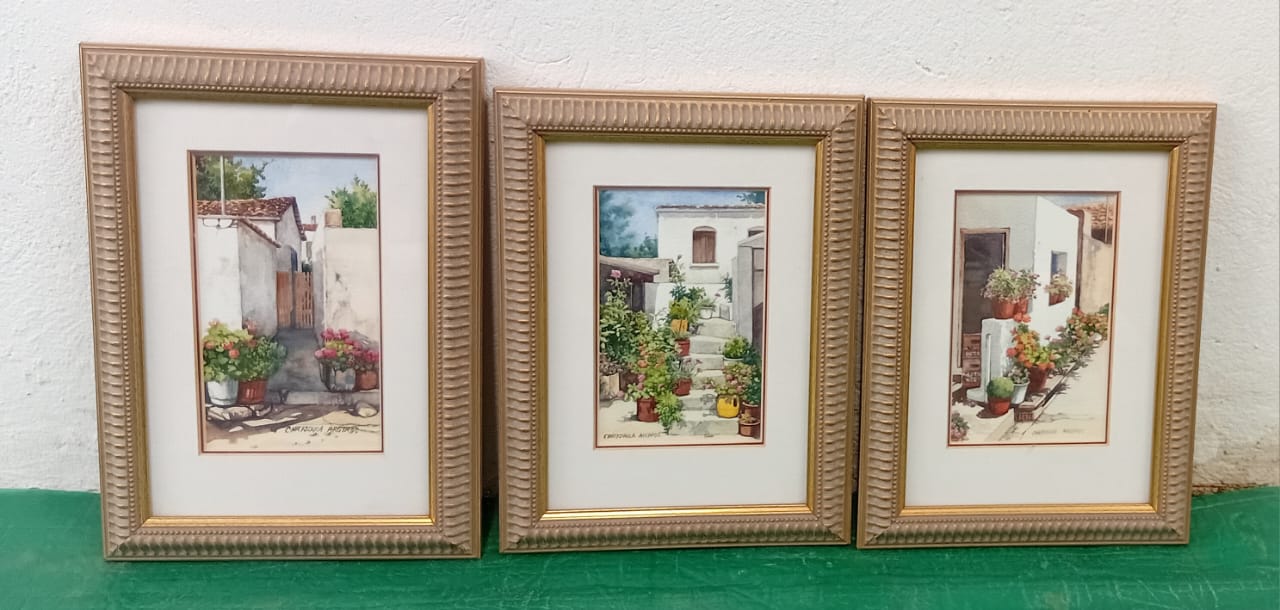 3 x Framed water color paintings