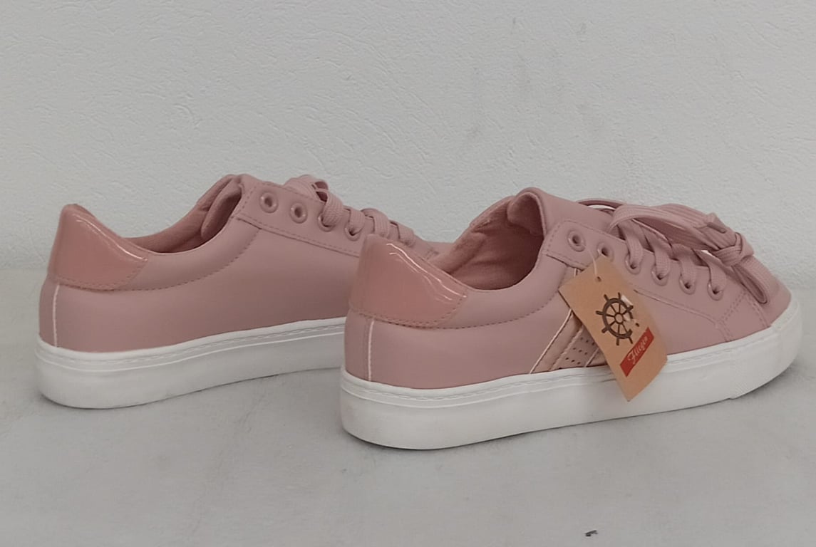 Size 7 -New Ladies Blush Pink Casual Sneakers (Lace-Up)