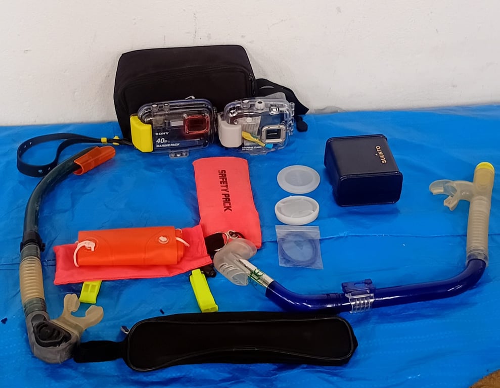Underwater Action Camera Housings + Snorkelling & Dive Accessories Bundle