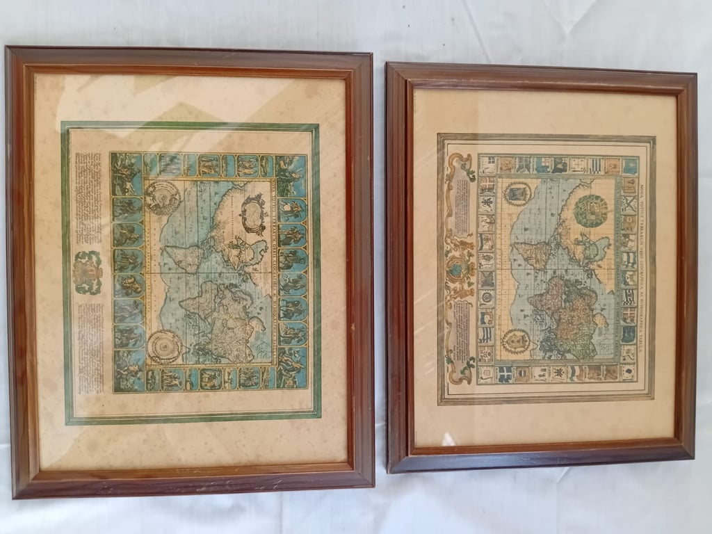 Framed Decorative Geographic Prints