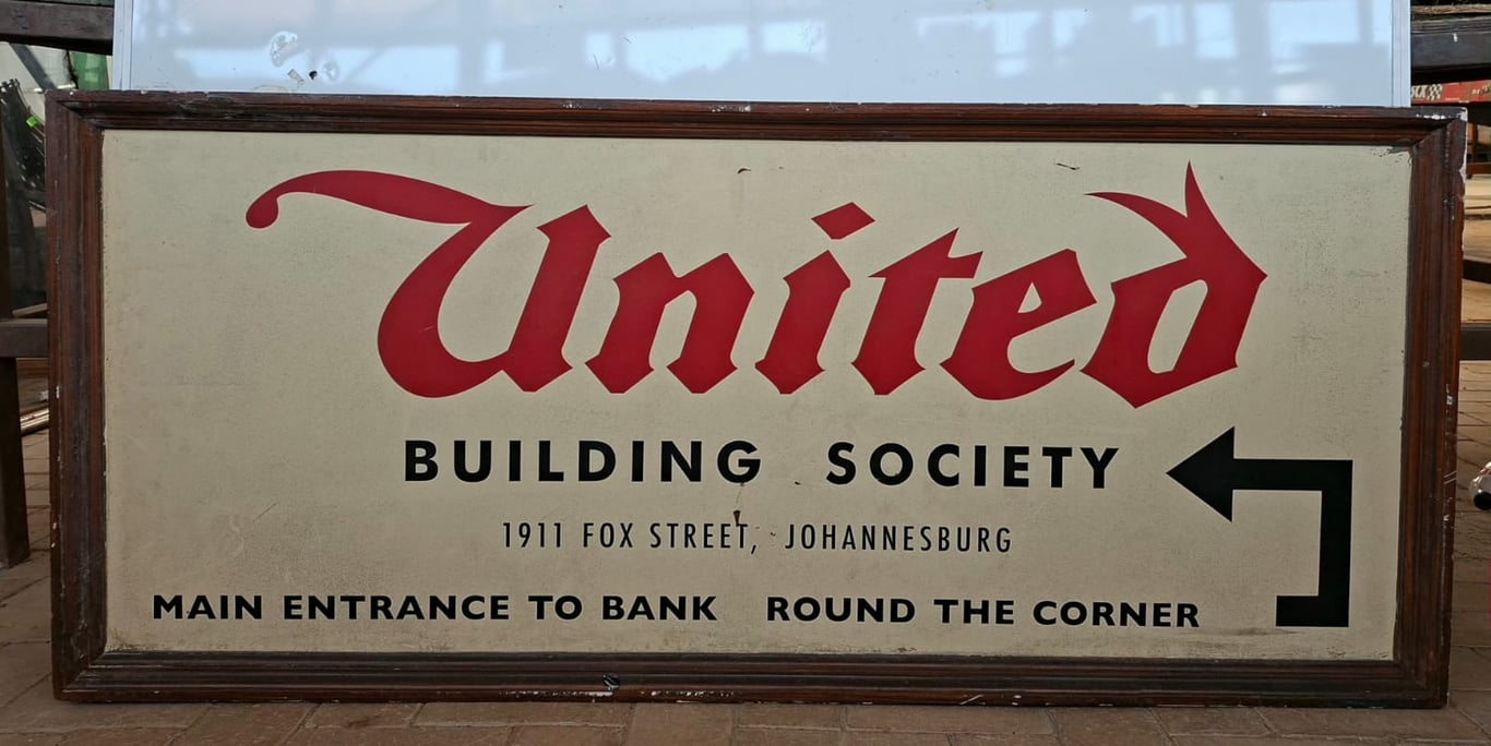 Vintage United Building Society Directional Sign
