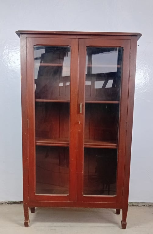 Wooden Glass-Front Cabinet