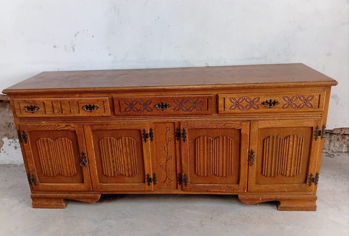 Antique Carved Oak Sideboard