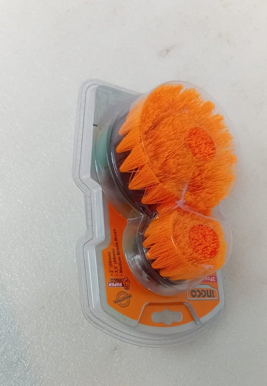 Ingco 2 Piece Industrial Super Medium Bristle Brush Set