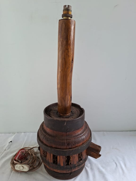 Rustic Wooden Lamp Stand