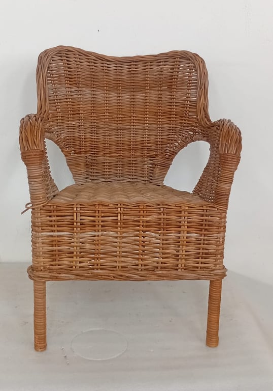 Classic woven wicker armchair
