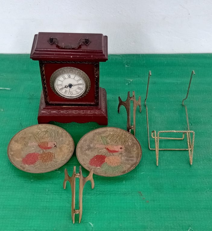 Joblot Of Vintage Clock,Brass Items
