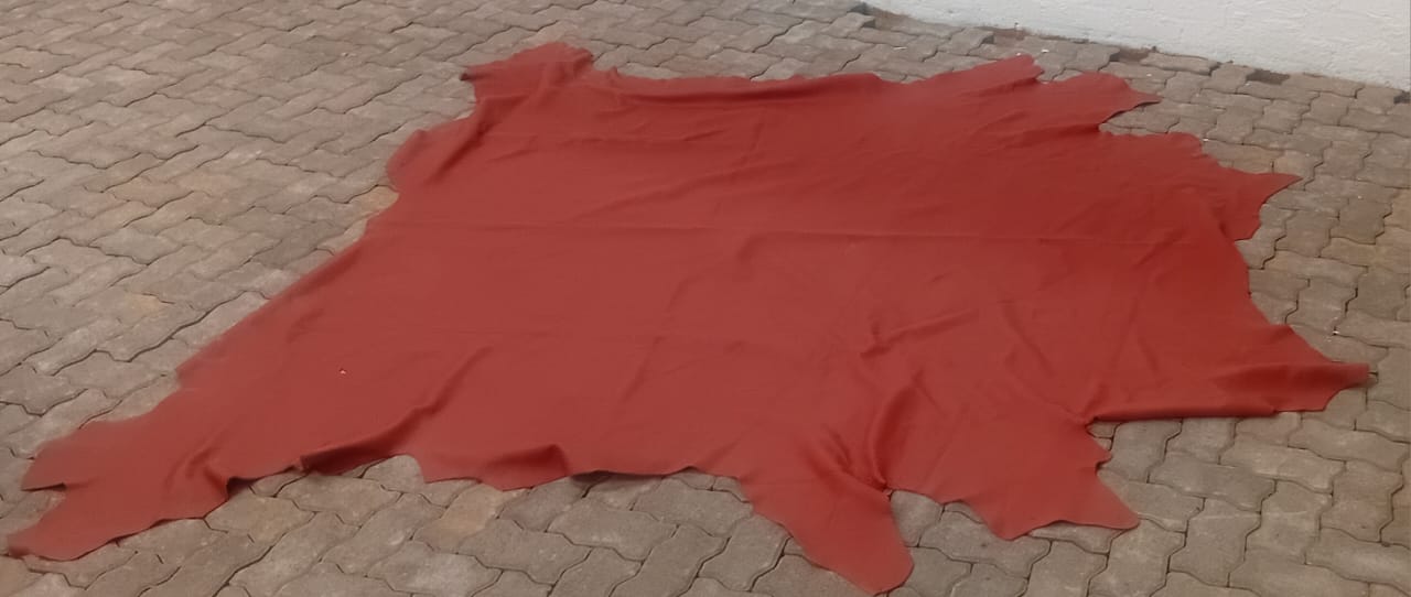 Coral Red Leather Hide