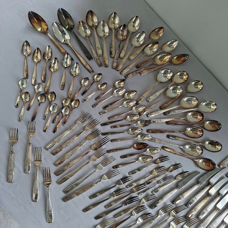 Vintage E. Kingston Sheffield England Silver Plated Cutlery Set – Mixed Flatware Lot