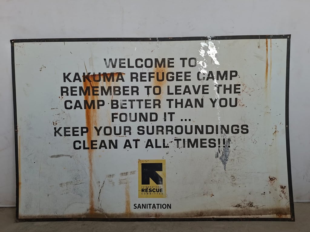 Film Prop Kakuma Refugee Camp Information Sign (UN / Humanitarian Camp Signage)