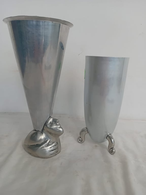 Carol Boyes Decorative Metal Vases with Claw Feet