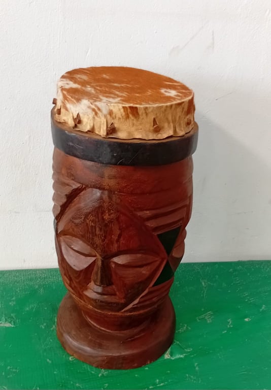 Carved African Drum