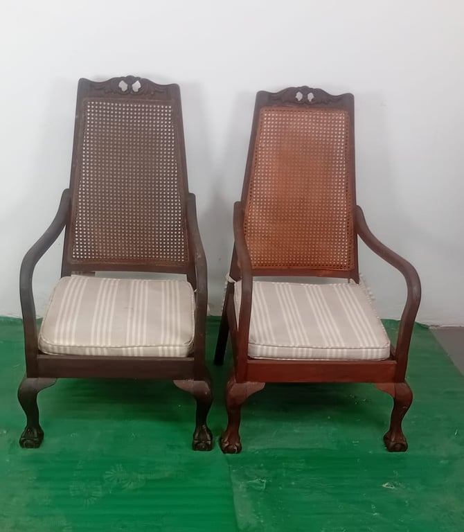 Vintage Imbuia Ball & Claw Armchairs