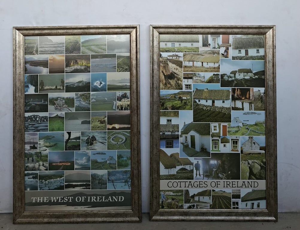 Pair of Framed Ireland Landscape and Cottage Prints.