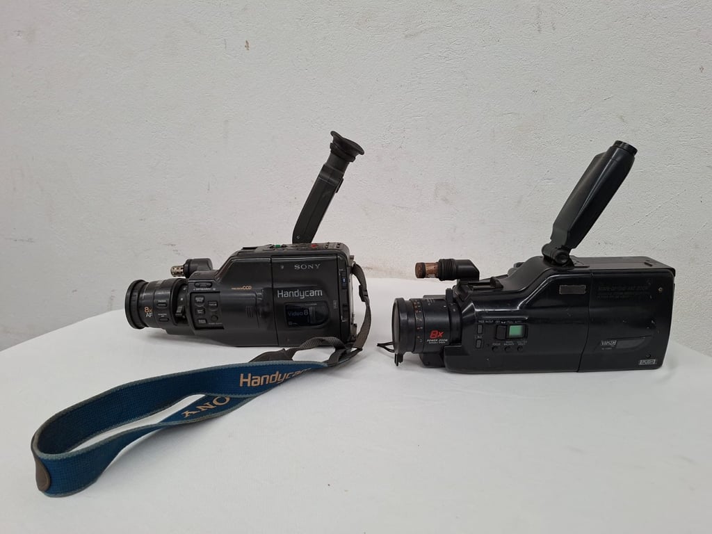 Vintage Handheld Camcorder with Side Viewfinder x 2