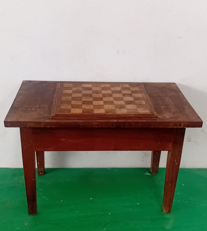 Vintage Wooden Chess Table