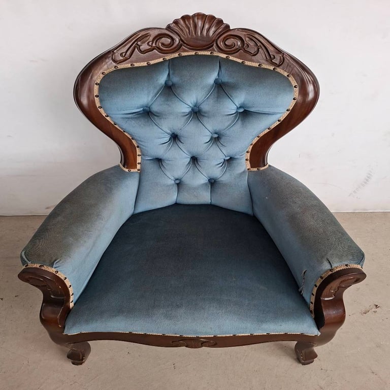 Victorian-Style Tufted Armchairs Bid per piece