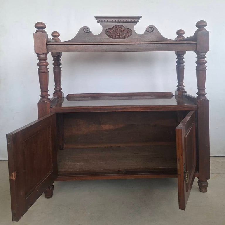 Antique-Style Wooden Washstand / Server Cabinet