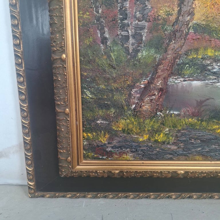 Framed Landscape Oil Painting