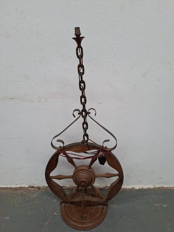 Rustic Wagon Wheel Light