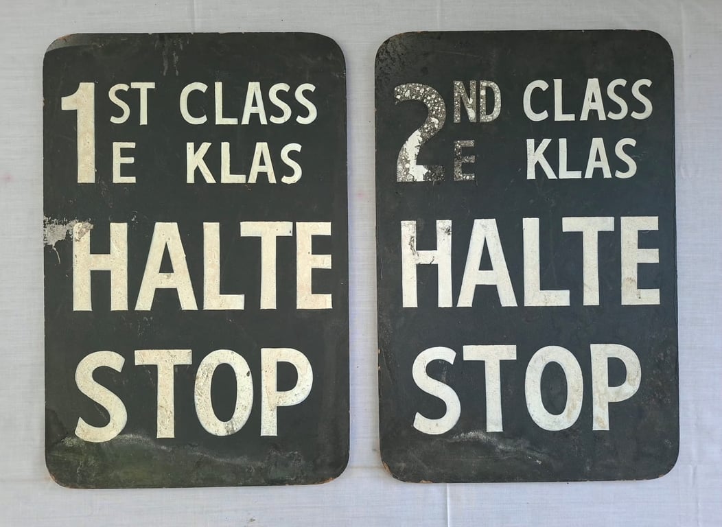 Film Prop Vintage Railway Carriage Signs bid per piece