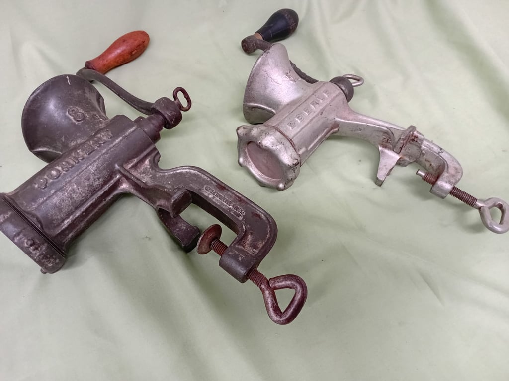 Vintage Hand-Crank Meat Grinders