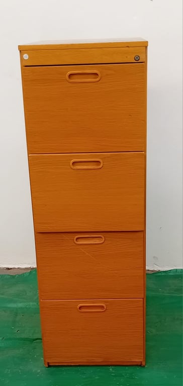 4 Drawer Wooden Filing Cabinet