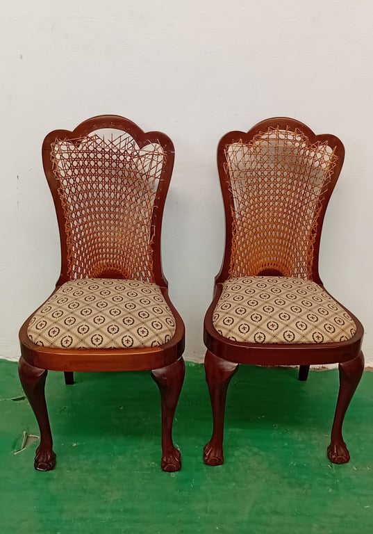 Vintage solid wood imbuia ball & claw dining chairs