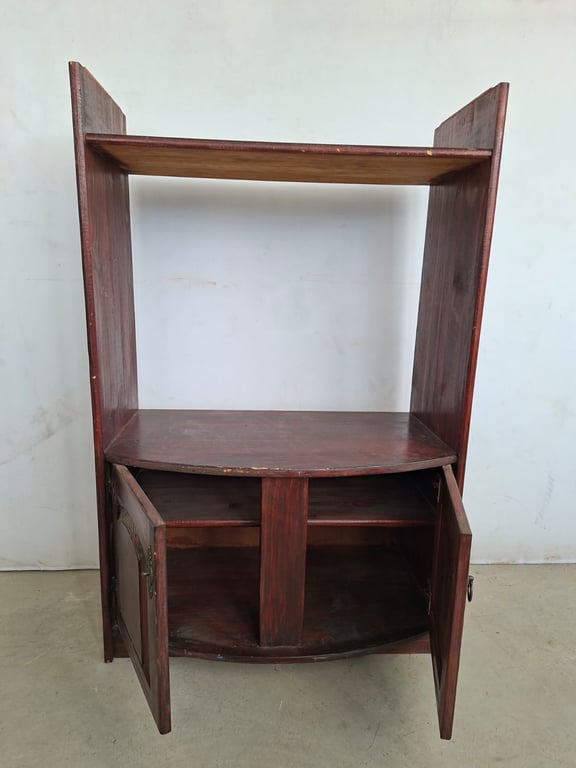 Solid Wood Display Cabinet with Lower Storage Compartment