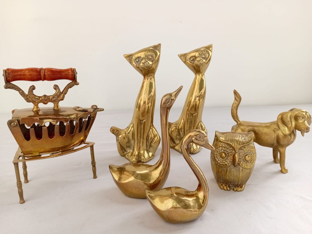 Vintage Heavy Solid Brass/Like Decorative Animal Figurines