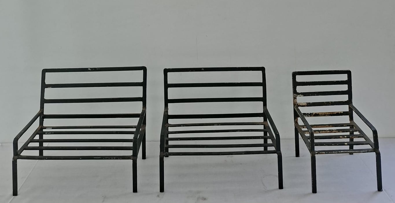 Decorative Set of Mini Iron Chairs