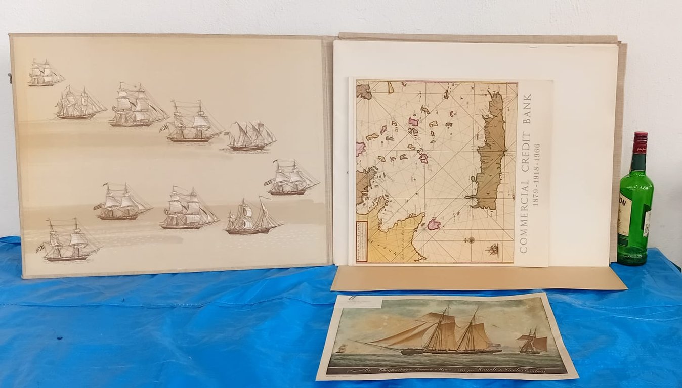 Vintage Nautical & Maritime Art Prints – Sailing Ships and Historical Map (Set of 3)