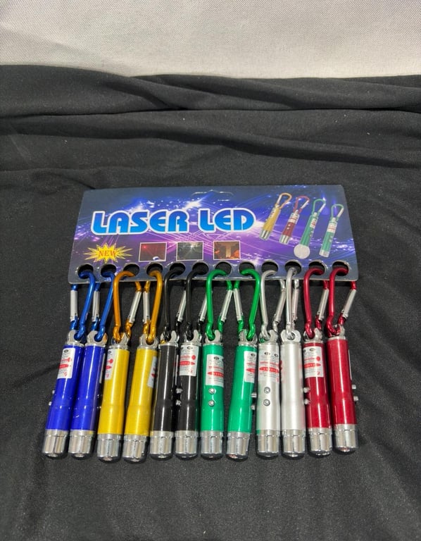 3-in-1 Mini Laser Pointer LED Torch Keychain