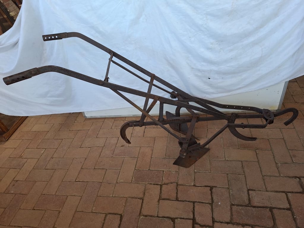 Vintage Single-Furrow Horse-Drawn Plough