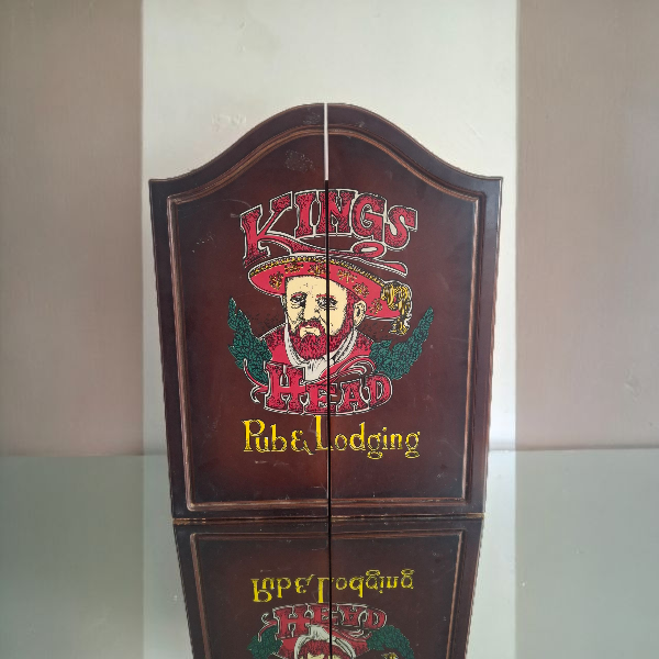 Vintage Kings Head Pub Cabinet & Dartboard